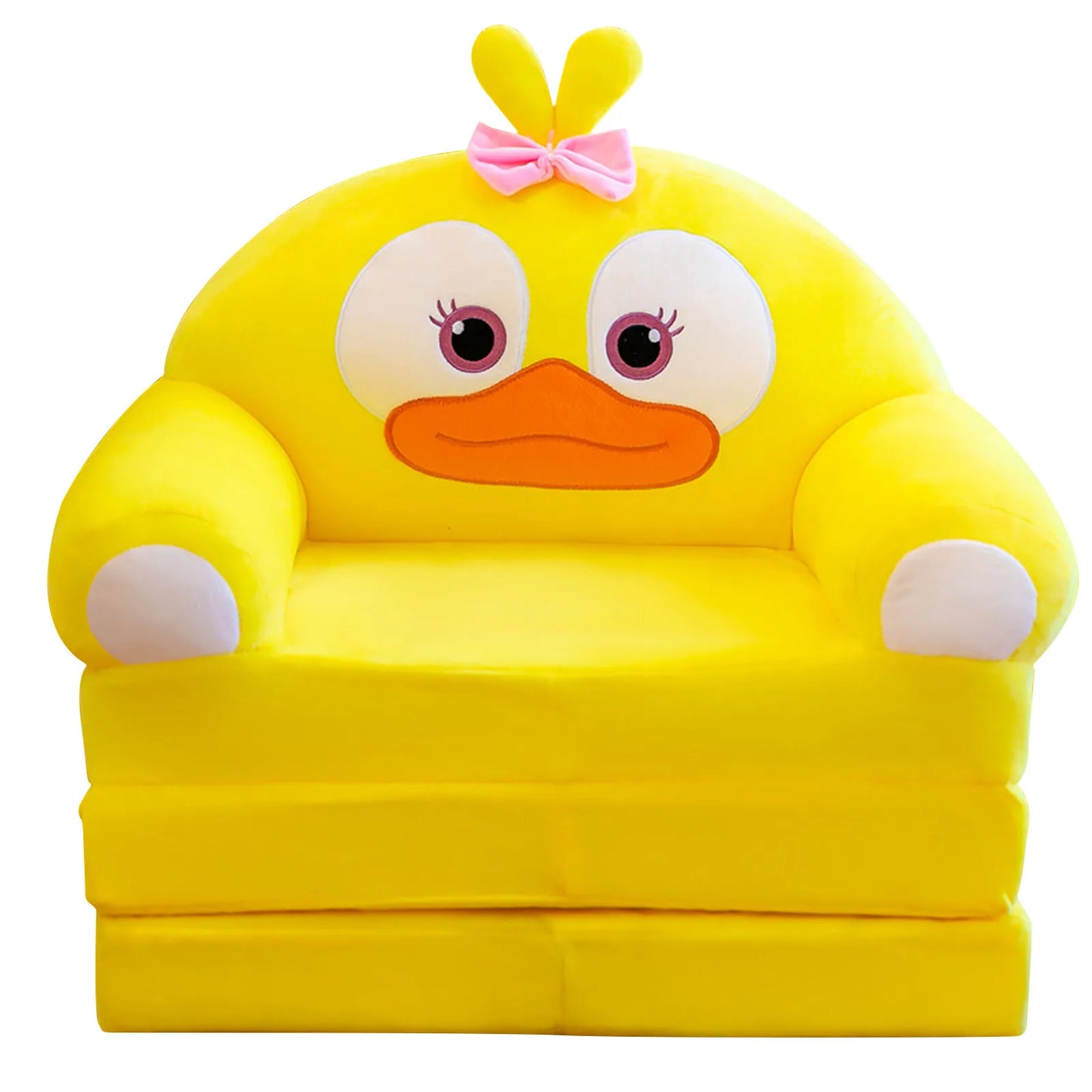 Foldable Kid Sofa Backrest Armchair Cover Plush Cute Cartoon Children Lazy Sofa Flip Open Sofa Cover For Living Room Bedroom