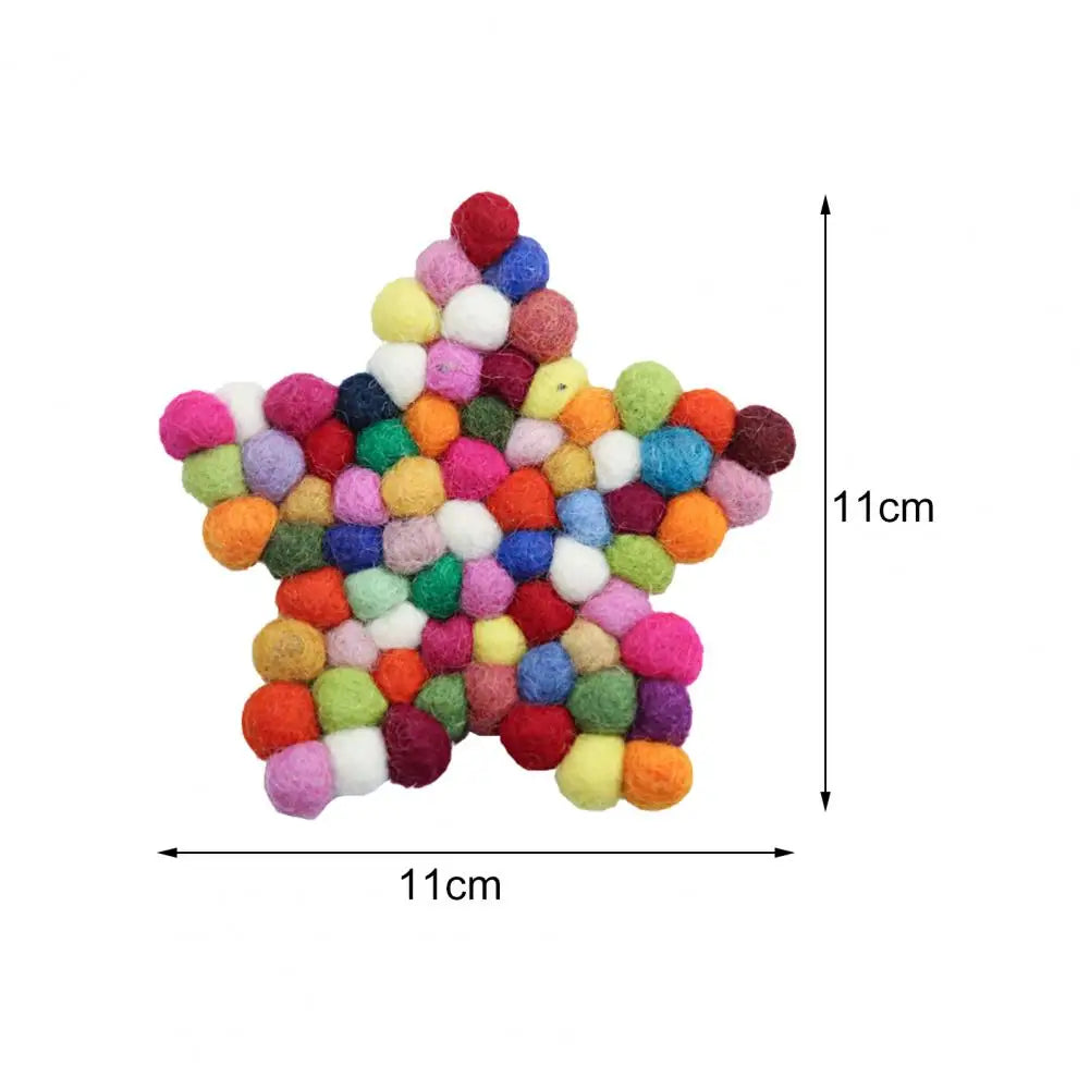 Rainbow  Felt ball Coasters