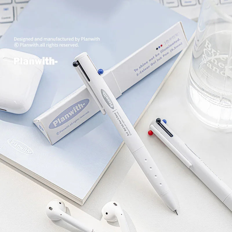 Triangle Multi-Color Pen Tri-Color 0.5 Simple Notes Homework Revised Multi-Functional gel Pen