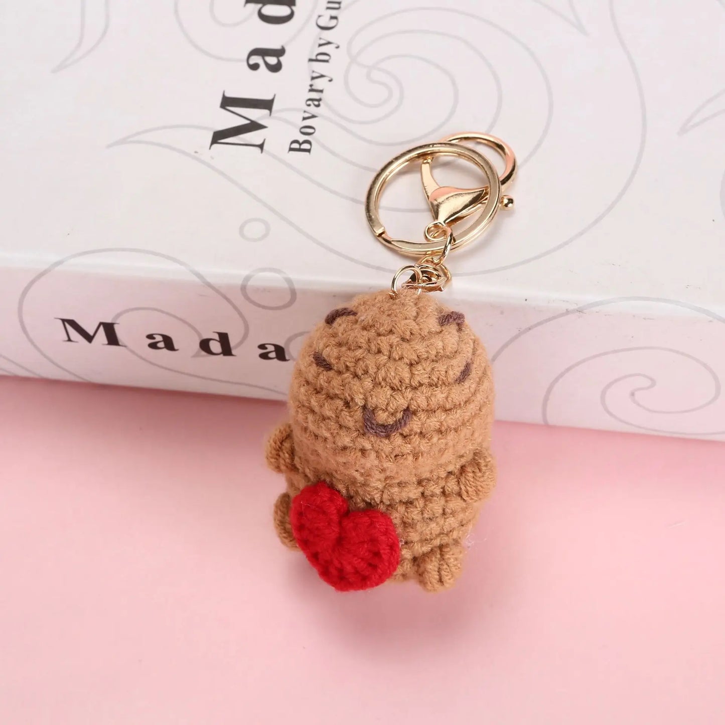 Hemasa Crochet Christmas Snowman Key ring /Knitting Christmas Key Chain for Girls