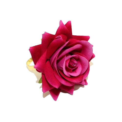 Hemasa 6Pcs Artificial Plum Rose Napkin Rings