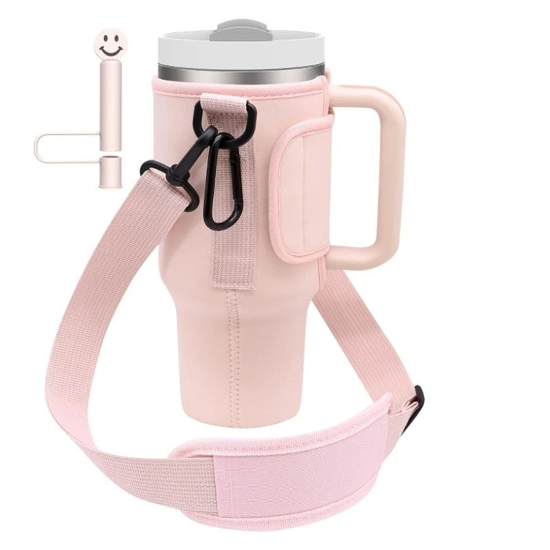 Hemasa 40oz Water Bottle Carrier Bag Pouch Cover For Water Bottle Holder Adjustable Shoulder Strap Mug Cover
