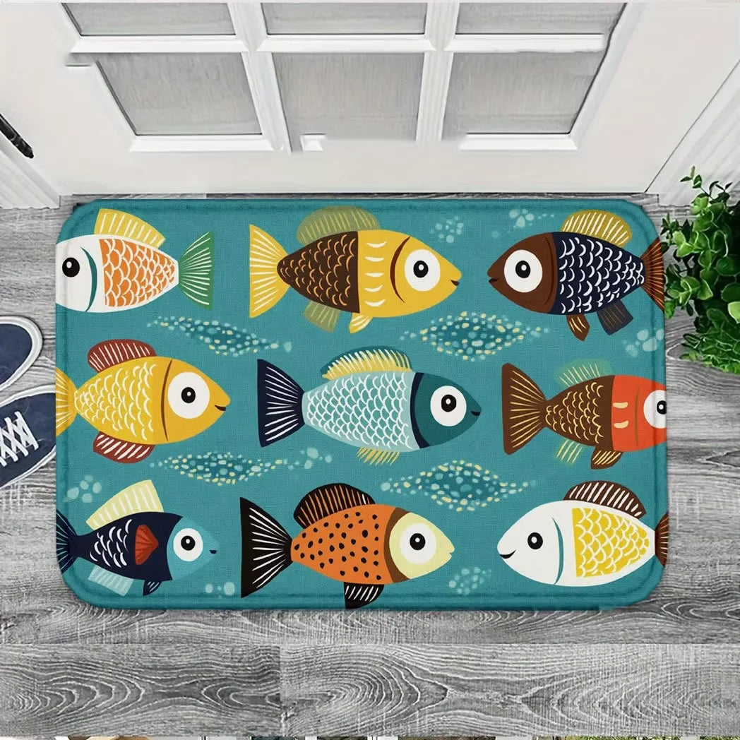 Tejesa  Fish Swimming Pattern Carpet /Soft Floor Mat Doormat /Kitchen Rug Soft Living Room Carpet Rug For Bedroom Home Decor