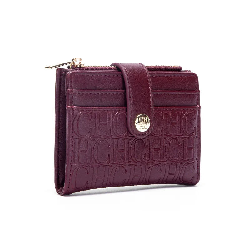 Tejesa Square Design Card Case Fashion Button Classic Folding Money Clip Compact Lightweight wallet