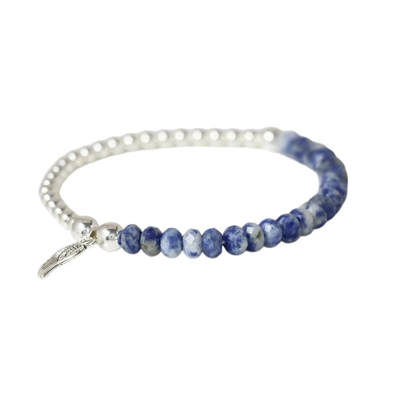 Tejesa  Angel  Faceted Natural Stone Bracelets Labradorite Beads Lucky Bracelet for Men /Women