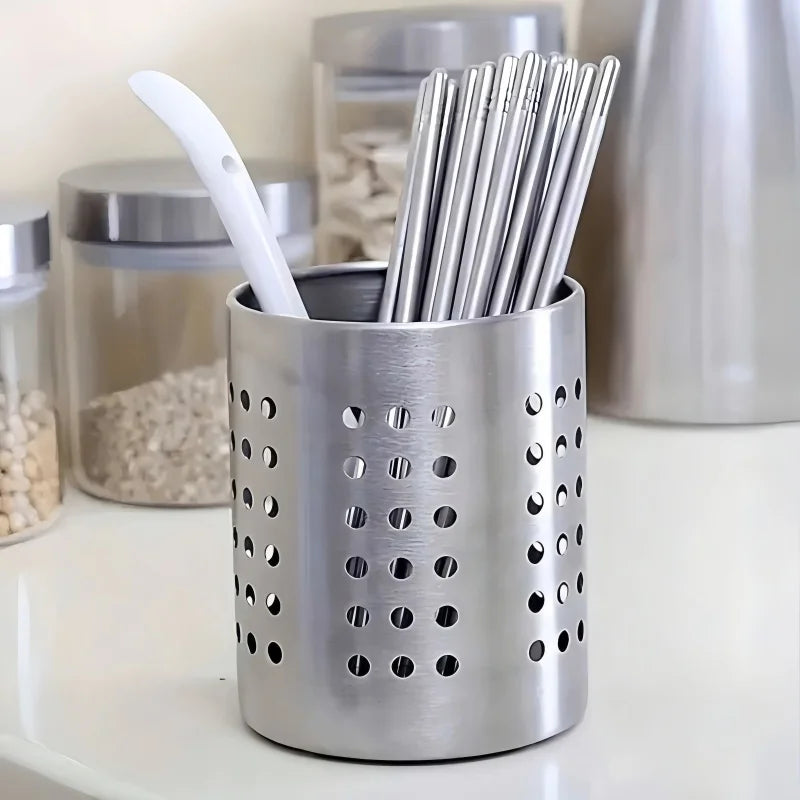 Tejesa 1/2 piece stainless steel cylindrical chopstick cutlery storage box suitable for home kitchens, restaurants, and dormitories