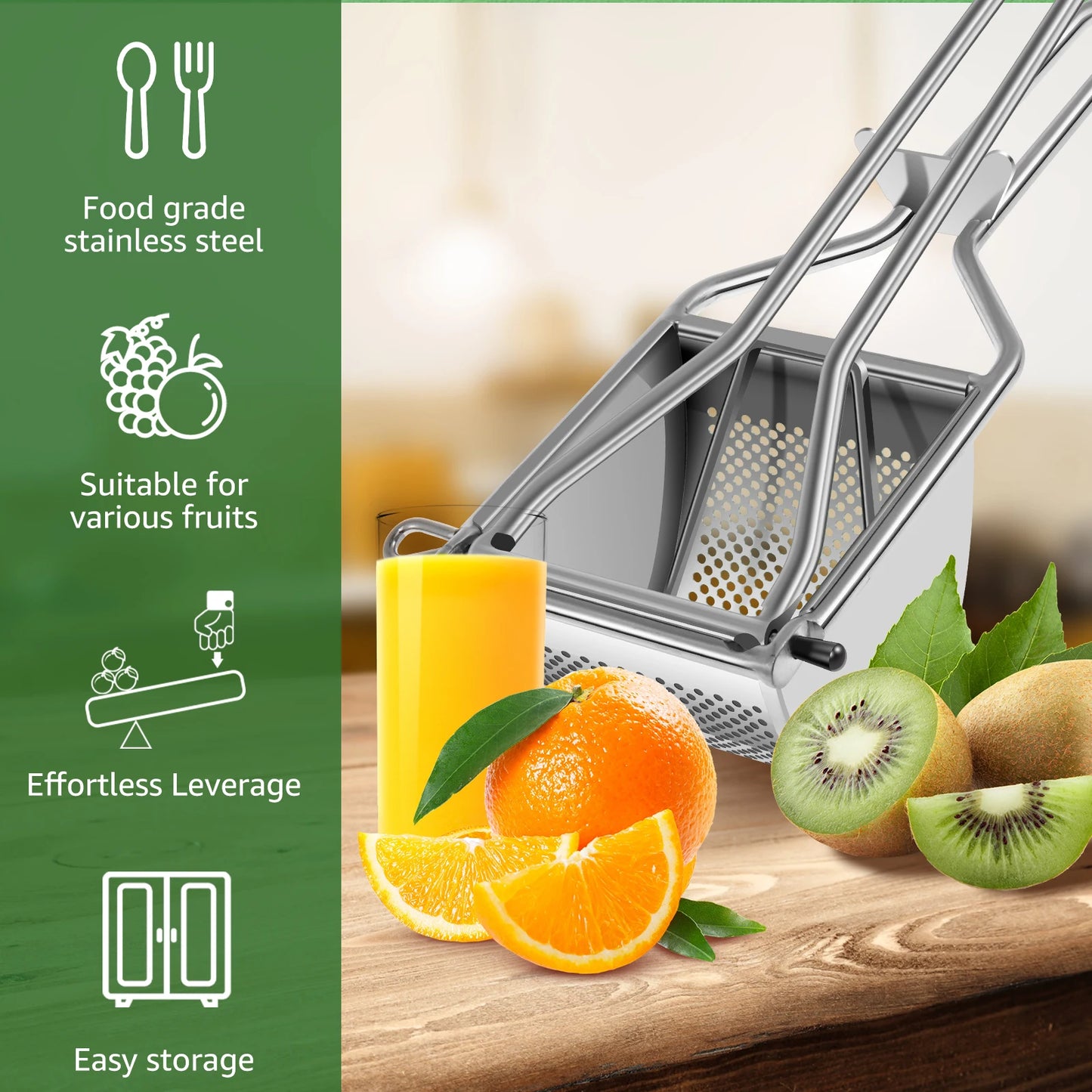 Manual Lemon Squeezer Stainless Steel Hand Pressed Orange Fruit Juicer Portable Home Kitchen Tools Mini Blender Squeezer