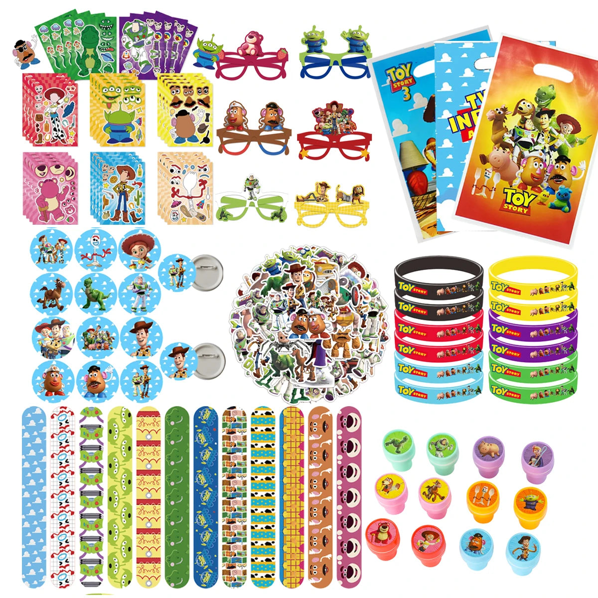 Toy Story Party Favors Slap Bracelets Gifts Goodie Bag Fillers Wristbands Pinata Fillers Party Supplies Stickers Paper Glasses