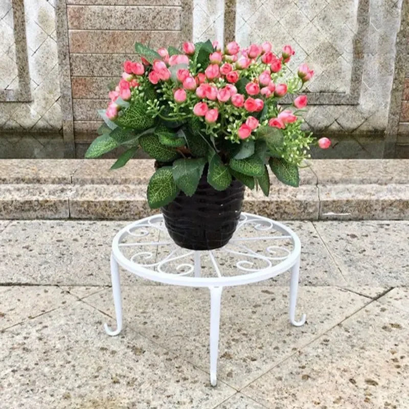 Tejesa Metal Plant Stand Flower Pot Base Holder Stool for Home Garden Indoor Outdoor Flower Plant Display Free Standing Bonsai Holder