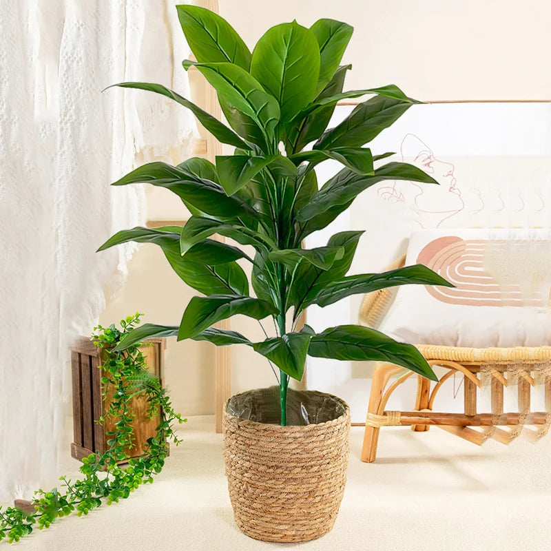Tejesa 68cm-85cm Large Artificial Plants Fake Tropical Plants Branch Real Touch Tree Leaves Plastic Plants for Home Garden Decoration