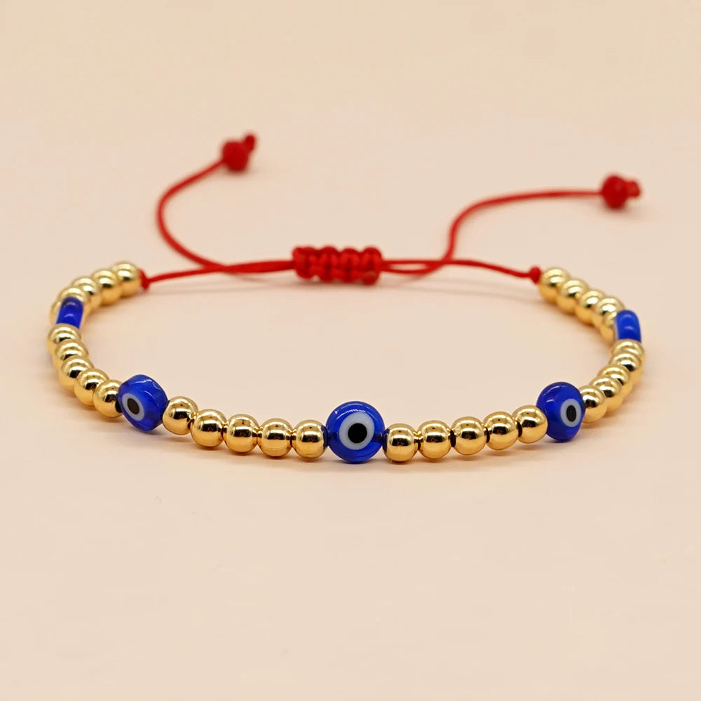 GO2BOHO New Turkish Evil Eye Beads Bracelet Handmade Trendy Friendship Bracelets for Women