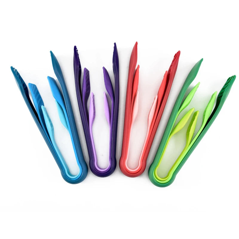 Tejesa 3Pcs/set Non-Slip Food Tong Food Grade Plastic Bread Tongs Salad Serving Tongs Kitchen Cooking Clip Clamp Bbq Tools Accessories