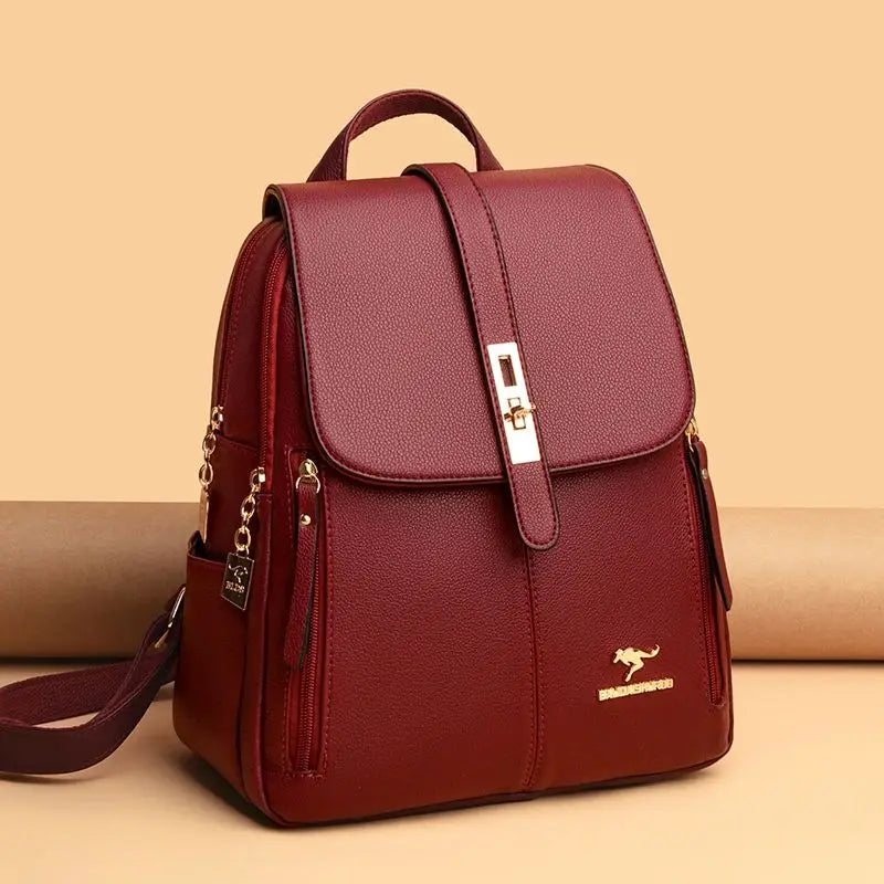 Women's 2024 Leather Bapa Faionable Polyester Material Dual-oulder Bag for Travel And Busin Trips