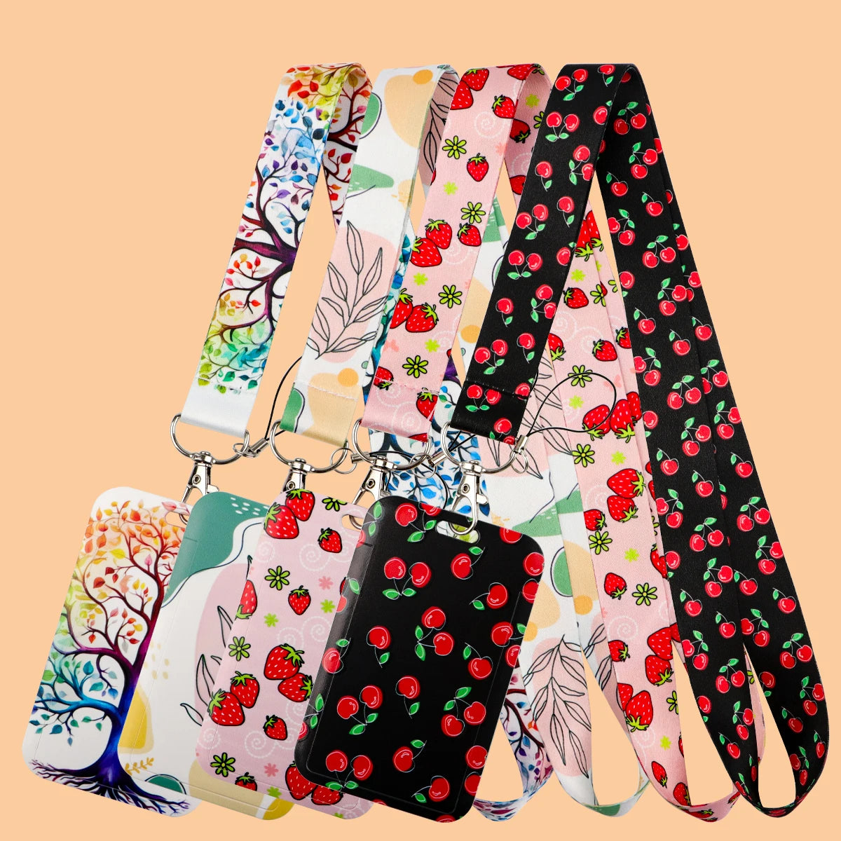Strawberry Cell Phone Lanyard Neck Strap Hanging Lanyards for Keys ID Card Employee Card Badge Holder Leaf Neck Strap