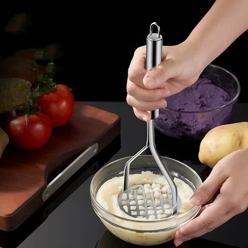 Hemasa 2pcs Kitchen Gadget Creative Mud Press Masher Puree Juice Maker Stainless Steel Potatoes Crusher Pusher Fruit Tools Cocina Cozinha