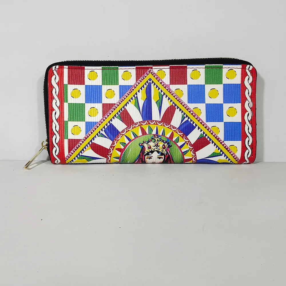 Heamsa  Microfiber Clutch Bag   Large Capacity Soft Leather Multi-Card Clutch Bag