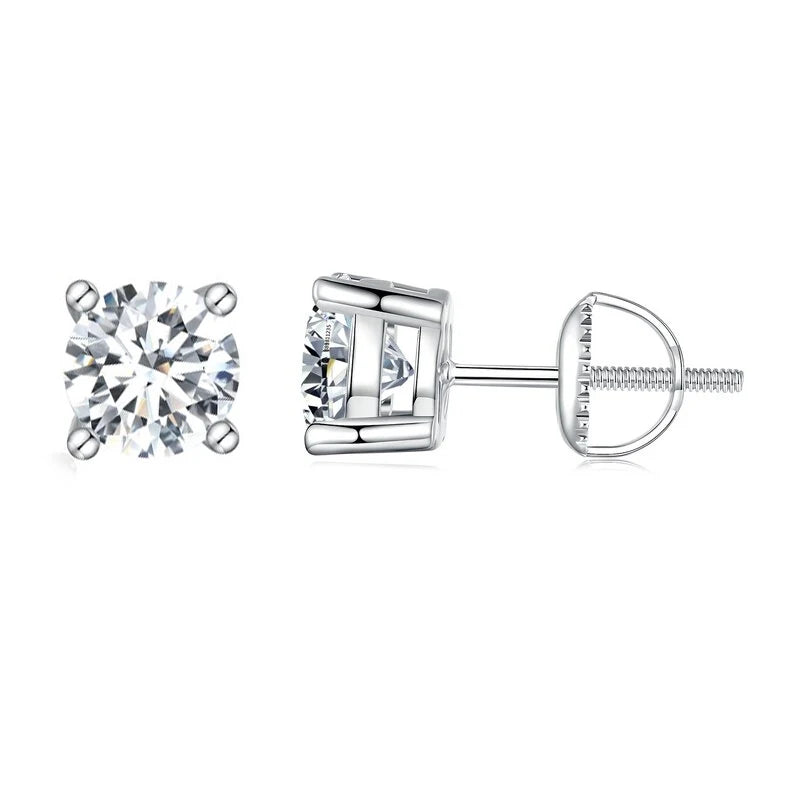BAMOER Green Moissanite Earrings for Women Solid 925 Sterling Silver Heart Prong 2CTTW VVS1 Lab Diamonds Wedding Jewelry