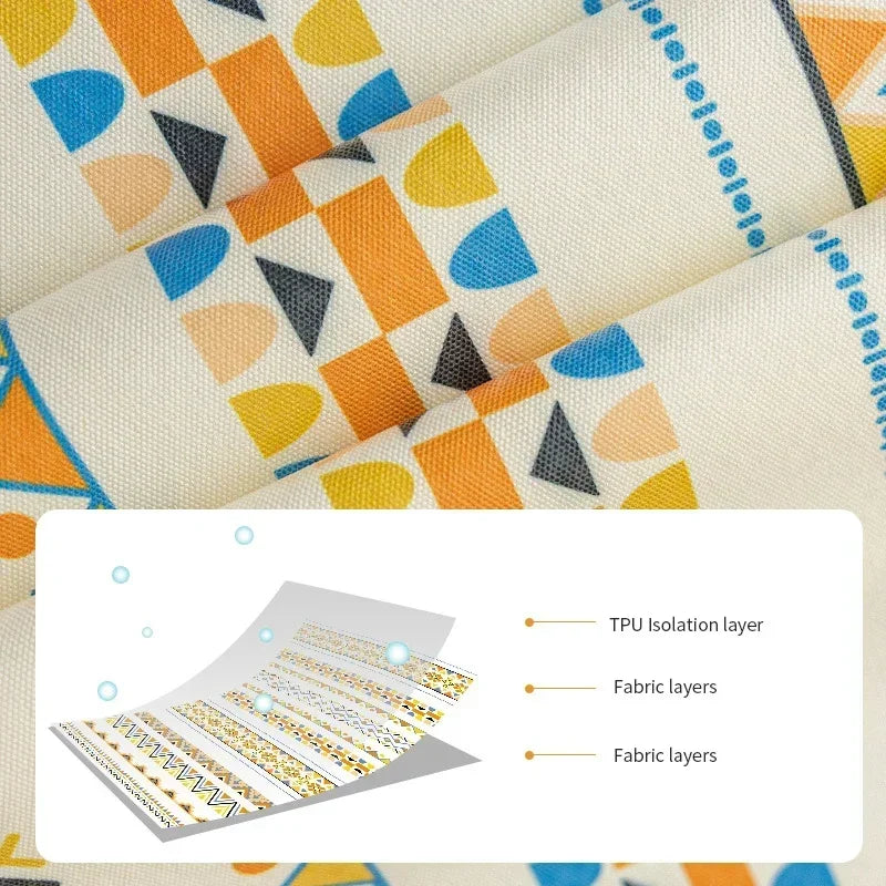 Hemasa Cotton Linen Bohemian Tablecloth Waterproof and Oilproof Tassel, Dinner Camping Table Cloth Wedding Party Tablecloths Geometric