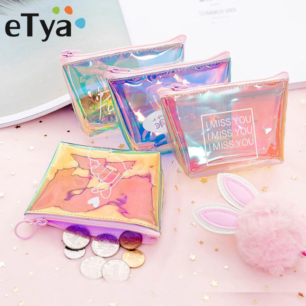 Heamsa Transparent Coin Purse Women Small Wallet Female Change Purses Mini Children's Pocket Wallets Key Card Holder
