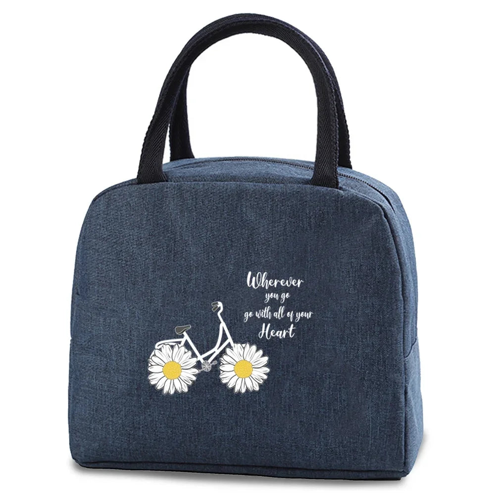 Tejesa Lunch dinner Picnic Bag Insulated bag Cooler Tote Portable Canvas Thermal Cold Food Container For men women Kids Travel Handbag