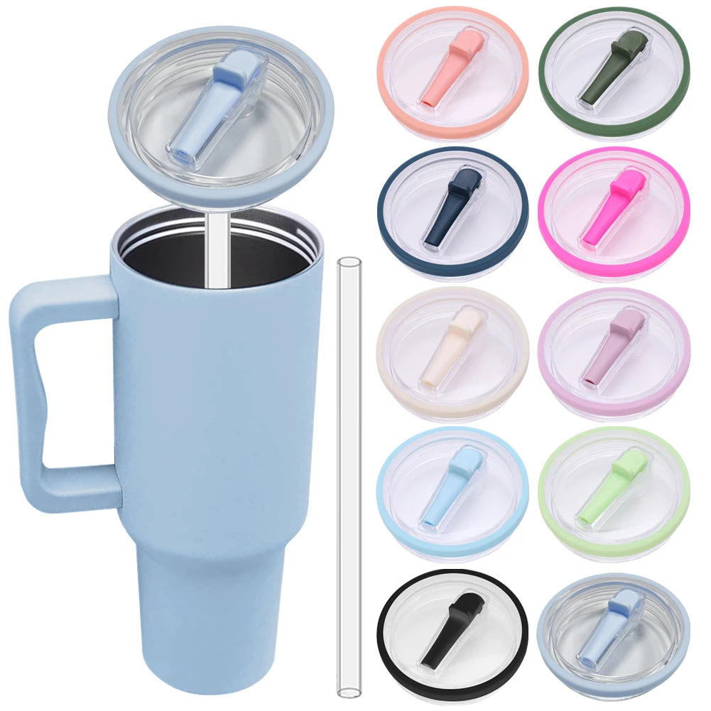 Water Cups Accessories for Stanley 40oz Tumbler Siliocne Water Bottle Boot Straw Lid Handle Strap Keychain Charm Chain Cup Decor