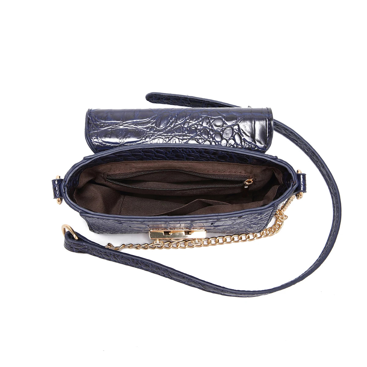 Colorful Crocodile Pattern Mini Lock Flip Phone Bag Crossbody Bag Classic