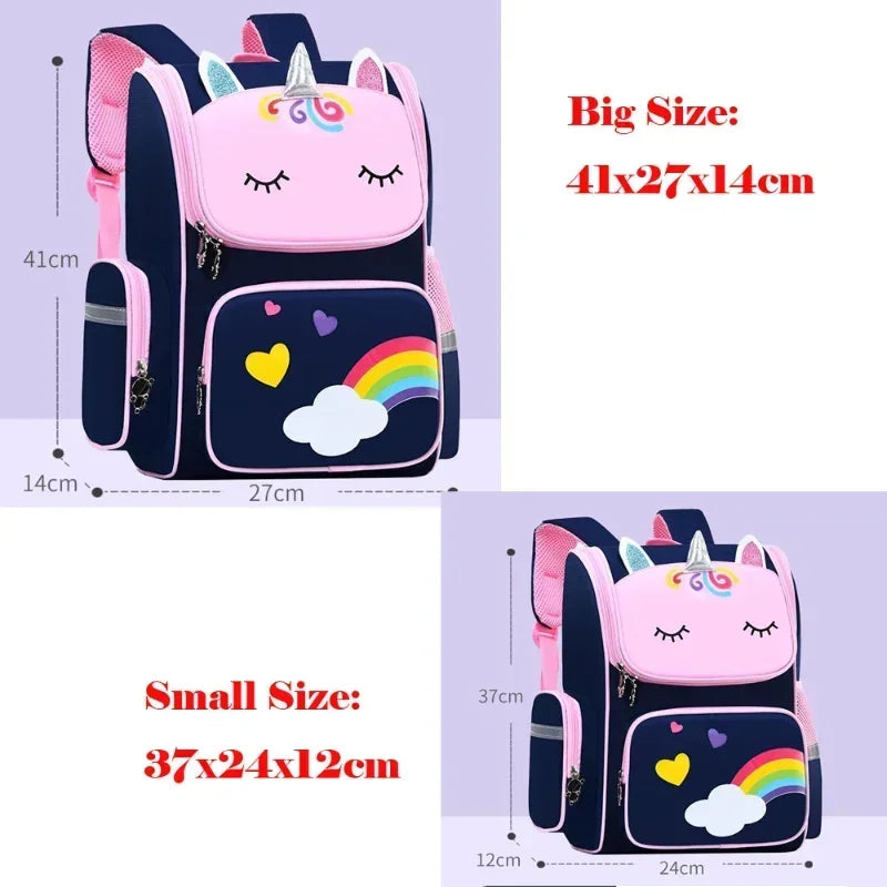 Hemasa  Schoolbag Cute Student School Backpack Cartoon Unicorn Bagpack Primary School Bags for Teenage Girls Kids