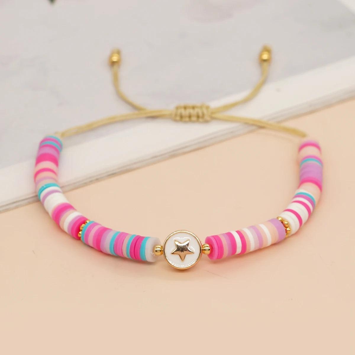 Go2boho Summer Beach Beaded Bracelet  Women Heishi Jewelry Sets Shell Star Heart Daisy Charm Gold Plated Bead Imitation Pearl