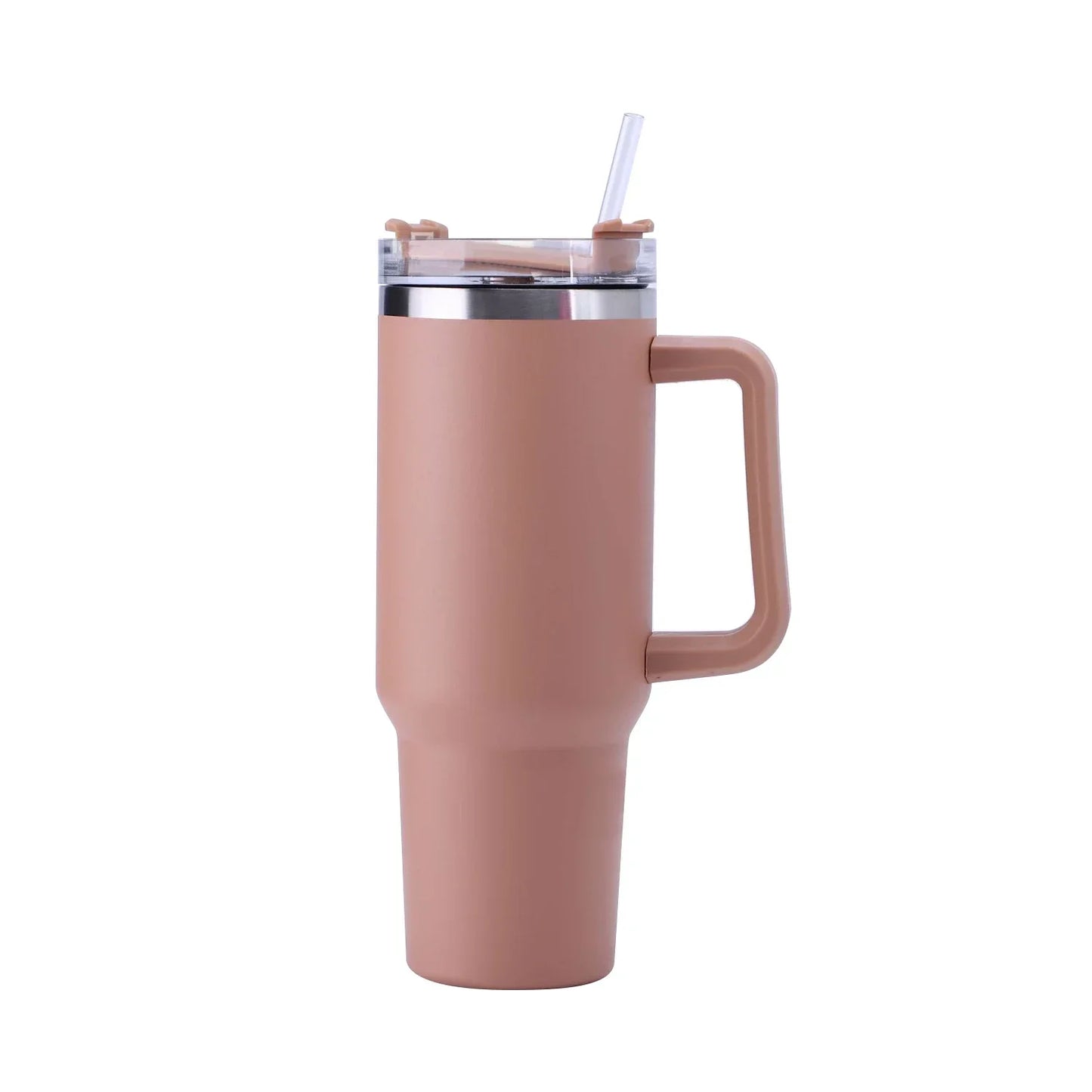 40OZ Straw Insulation Cup with Handle Portable Car Stainless Steel Coffee Water Bottle LargeCapacity Travel BPA Free Thermal Mug