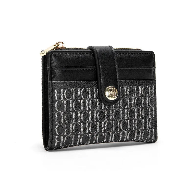 Tejesa Square Design Card Case Fashion Button Classic Folding Money Clip Compact Lightweight wallet