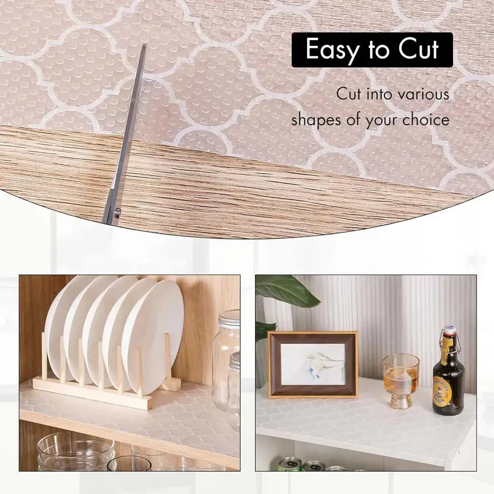 Tejesa 30x100CM Reusable Transparent Drawer Liners Washable Kitchen Cabinet Dustproof Mat Refrigerator Non-Slip Liners Mats