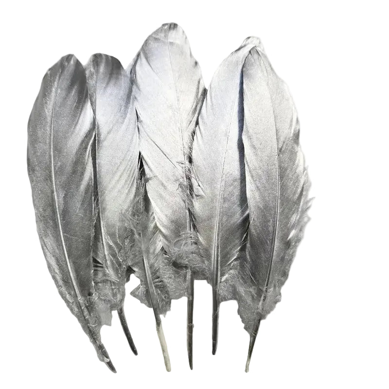 Tejesa 50pcs Goose Feathers Gold Silver Plume Craft Natural DIY Plumas Jewelry  Wedding Party Hats Home Decoration Accessories