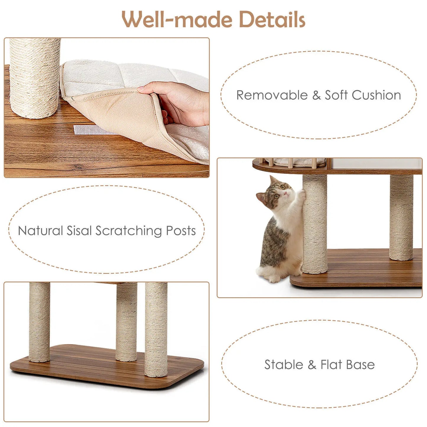 Hemasa Large Cat Tree Tall Cat Tower Multi Level Activity Centre