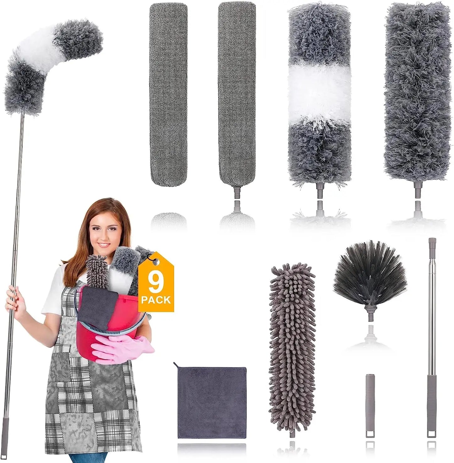 UNTIOR Duster Brush Microfiber Duster Extendable Gap Dust Tools Retractable Car Cleaning Brush Household Ceiling Cleaning Tools