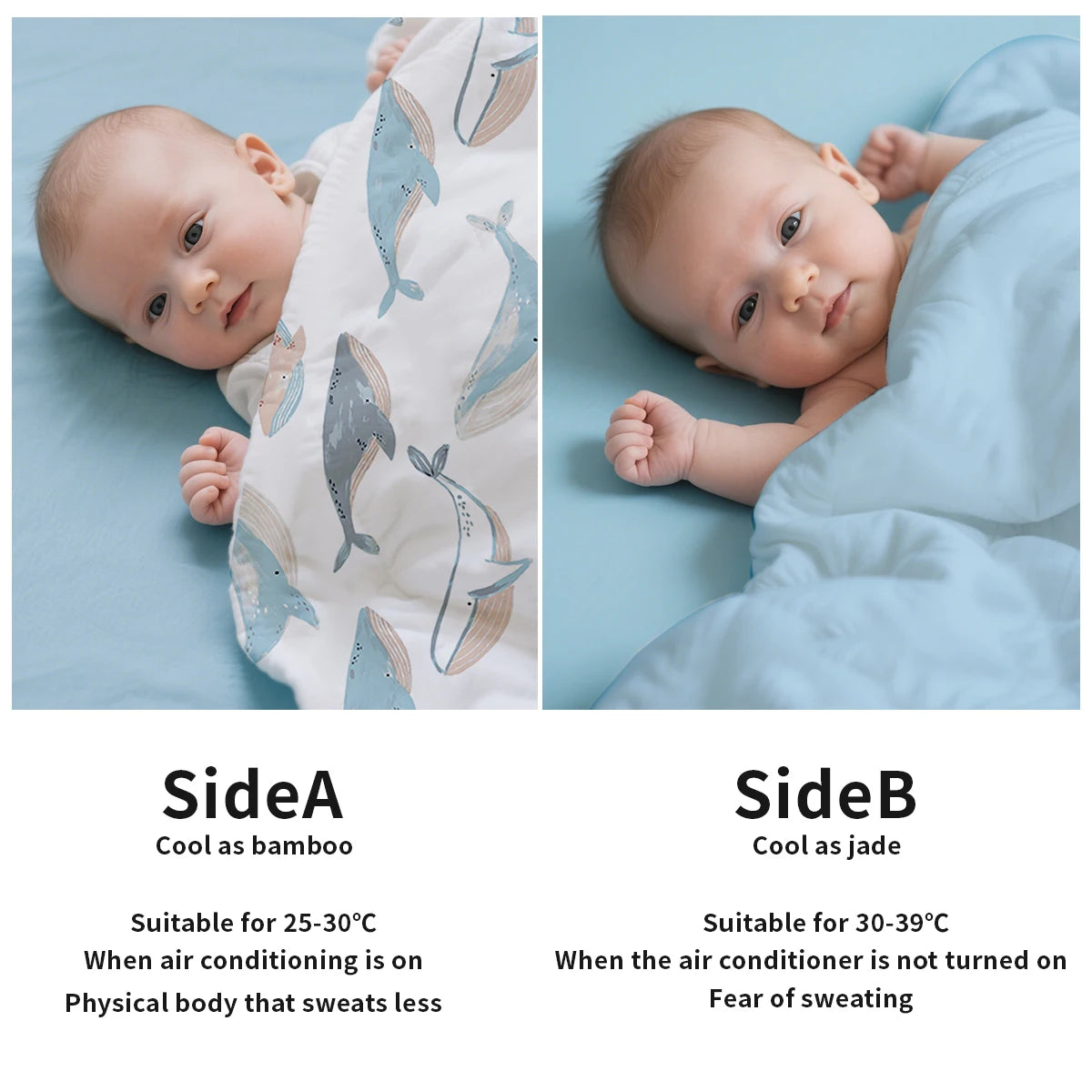 Tejesa Double Side Use Baby Cotton Padded Blanket /Breathable New born Quilt Size 110x150cm