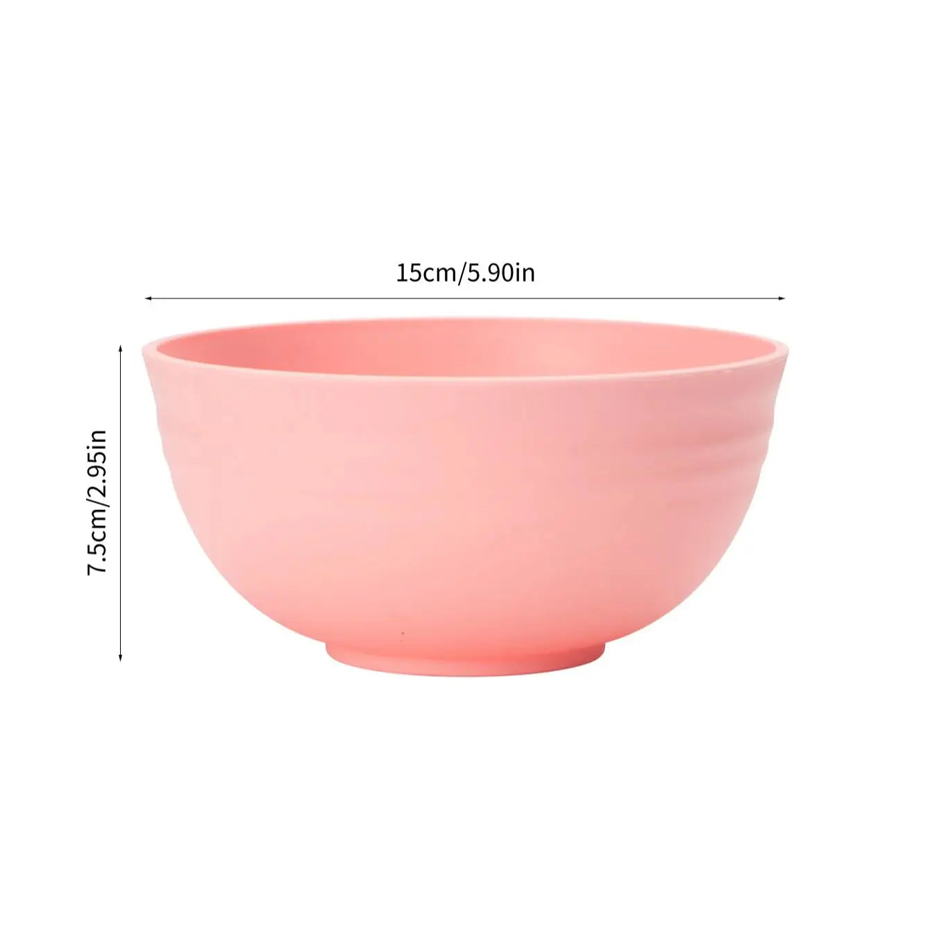 Hemasa 4/6/8pcs Pink food bowl Reusable plastic cutlery for dessert snacks Portable camping food bowls for going out