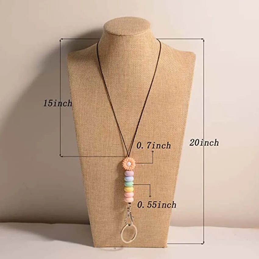 Hemasa Lanyard for Id Badges /Silicone Daisy Sunflower Lanyards Key Chain Pendant Holder for Women Girls Kids Charm Gift 2023