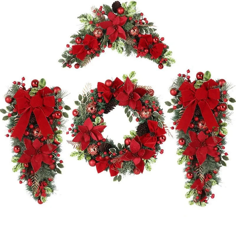 Tejesa Christmas Artificial  Wreath for Front Door Window / Xmas /New Year