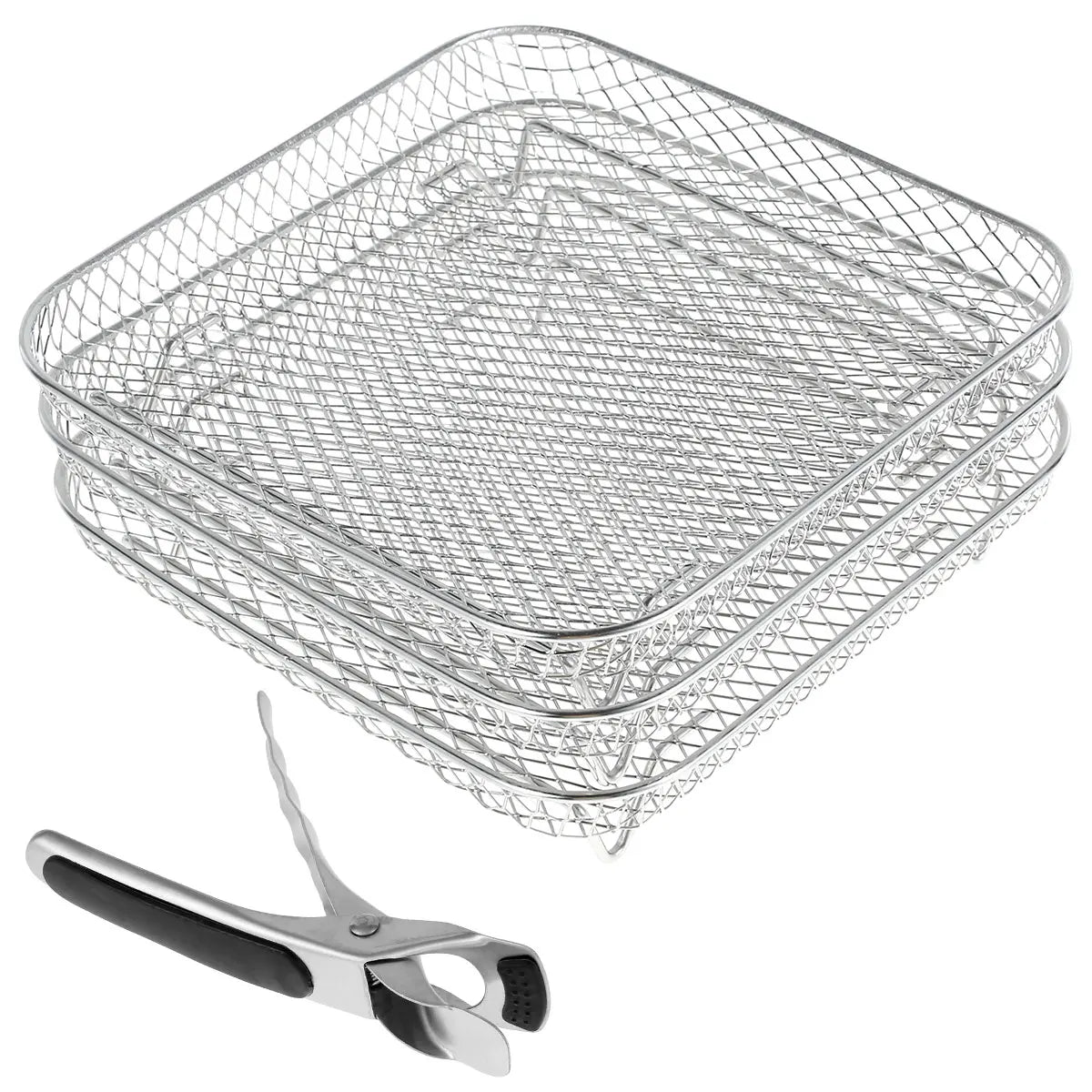 Air Fryer Rack Stainless Steel Steaming Racks Tray Air Fryer Accessories Baking Pan BBQ Gril Roasting Rack Cooking Kitchen Tools
