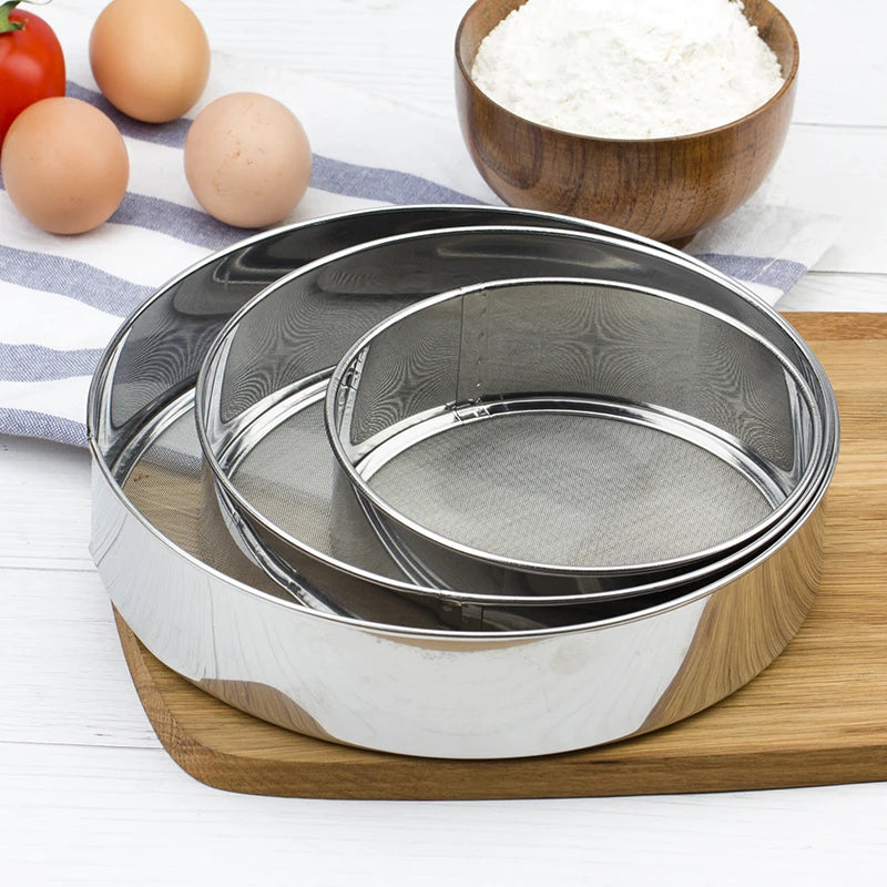 Hemasa 4-500M Round Stainless Steel Shakers Kitchen Flour Powder Filter Screen Soil Strainer