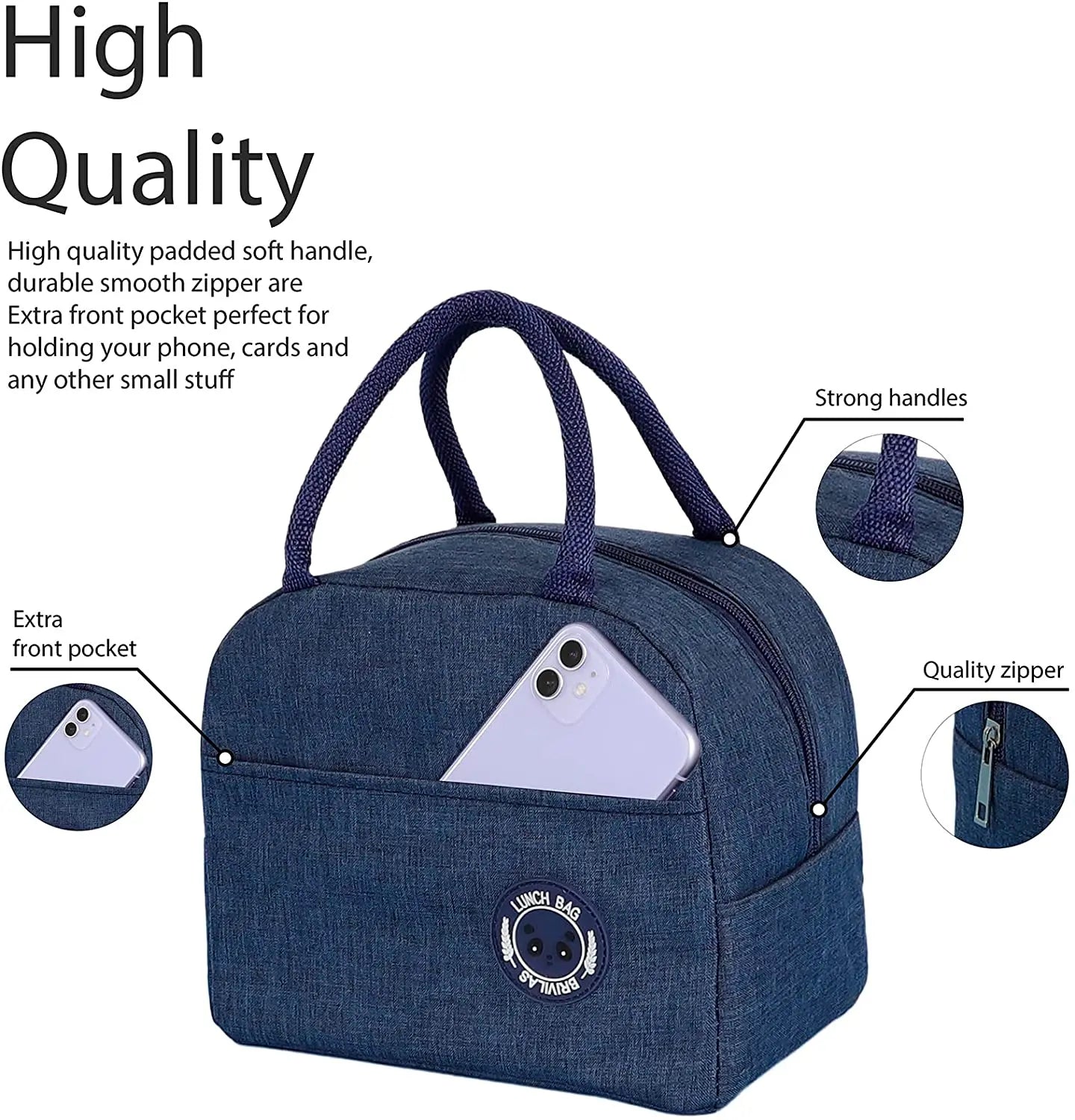 Tejesa Insulated soft cooler Lunch box Bag / Small food cooling Tote Portable Thermal Cold Food Bags For Kids /Travel Dnner Picnic Handbag