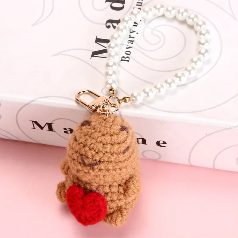 Hemasa Crochet Christmas Snowman Key ring /Knitting Christmas Key Chain for Girls