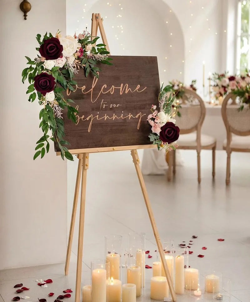 Artificial Flowers Velvet Roses 50 PCS Real Look Roses Bouquet Flowers for DIY Wedding Party Baby Shower Home Decoration