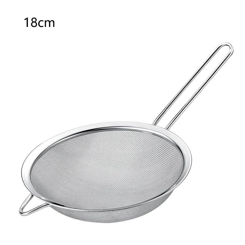 Hemasa 3/4Pcs /Set Stainless Steel Wire Fine Mesh Oil Strainer Flour Colander Sieve Sifter Pastry Baking Tools