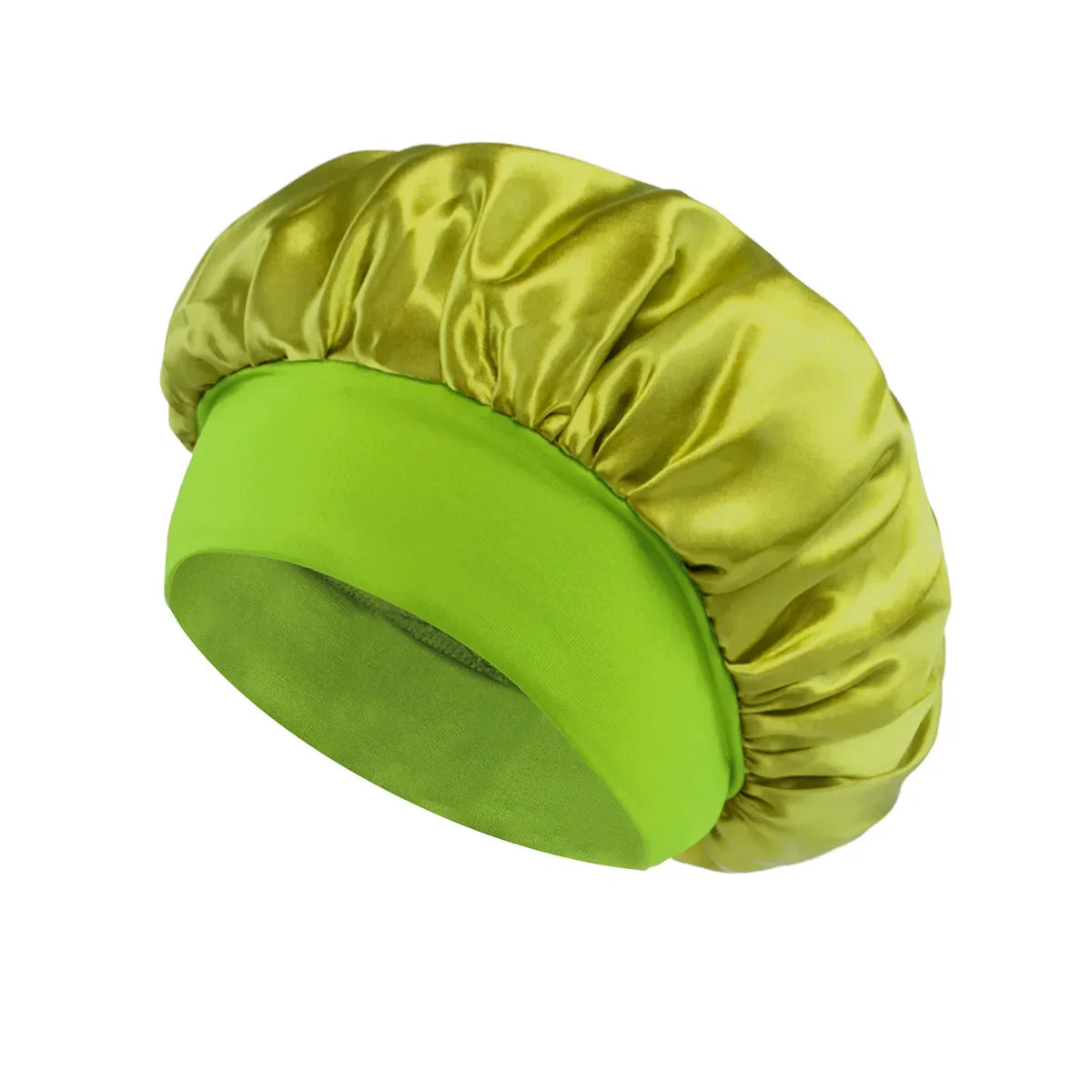 Hemasa Women Satin Bonnet Hair Bonnet for Sleeping Hair Care Silk Bonnets Solid Wide-brimmed Sleeping Hat with Elastic Soft Band