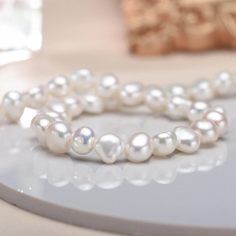 Hemasa 5-6mm White Freshwater Pearl Bracelet for Women /Gift/ Girls