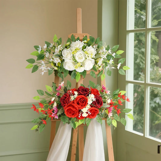 Multiple Colors Rose Door Decoration DIY Welcome Board Artificial Flowers Decor Flower String for Wedding Arches Home Decoration