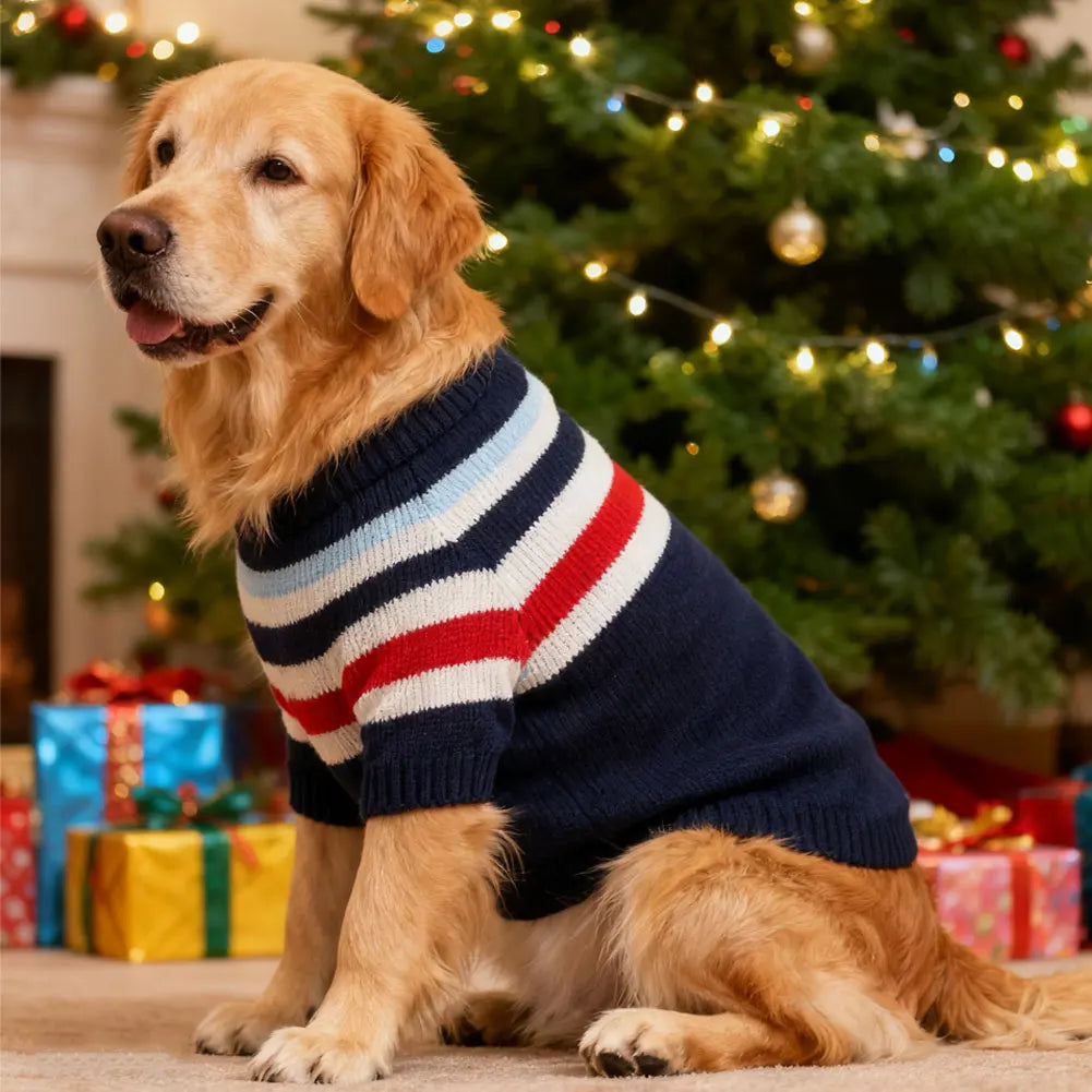 Tejesa Large Dog Sweater Labrador Golden Retriever Jumper Knitted Sweaters For Big Dog Clothes Winter Puppy Sweater Knit Apparel