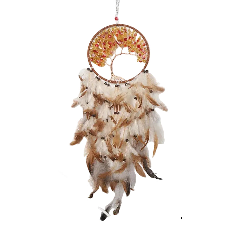 Tejesa Tree of Life Dreamcatcher with Stone Craft Decorative Room Wind Chime Hanging Home Decor Dreamcatcher