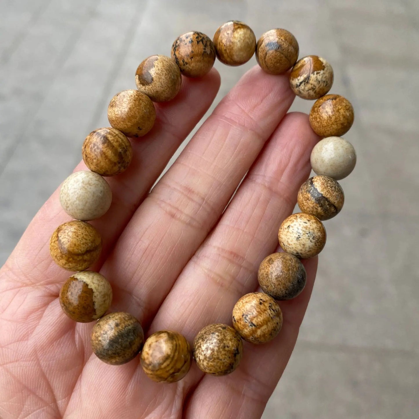 Hemasa  Jasper Quartz Crystal Smooth Round  Beads Bracelet For Women /Yoga Gift